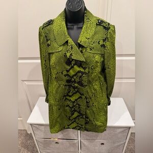 INC International Concepts black and Green Patterned Jacket